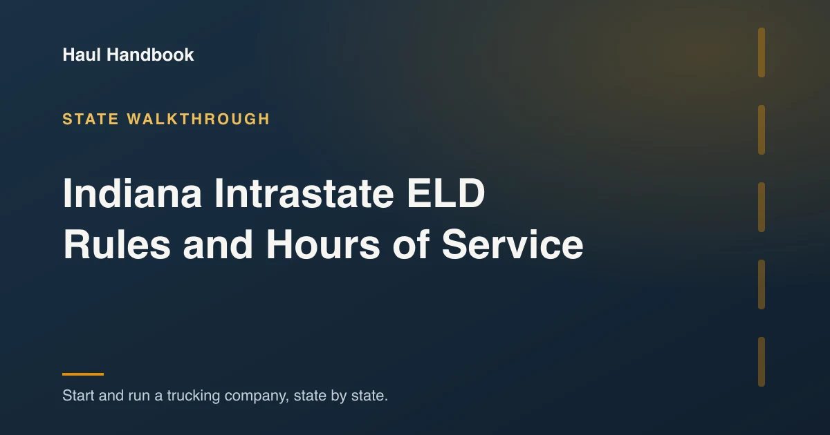 Cover illustration: Indiana Intrastate ELD Rules and Hours of Service
