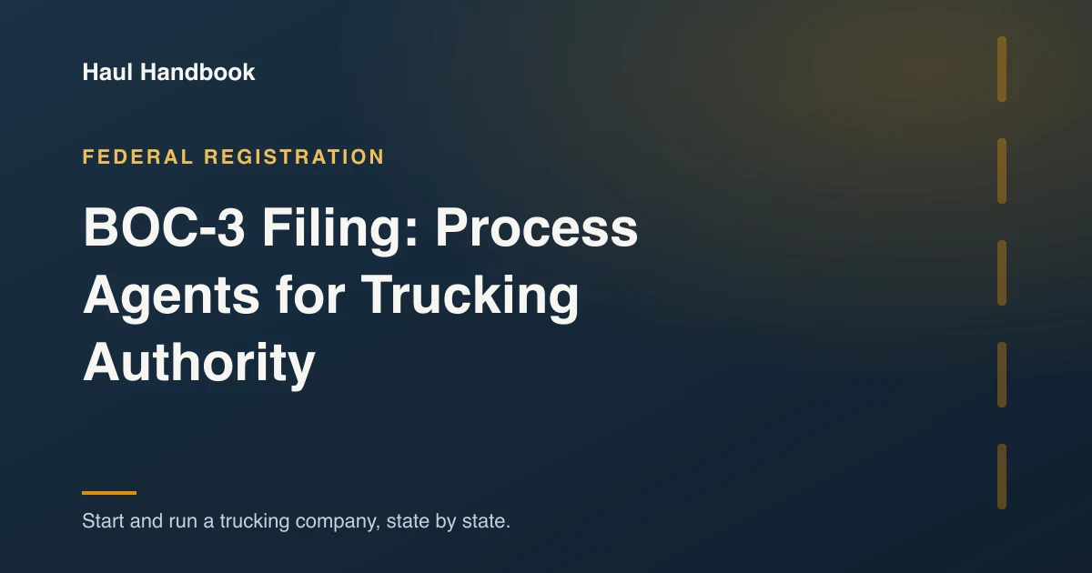 Cover image: BOC-3 process agent filing for trucking operating authority