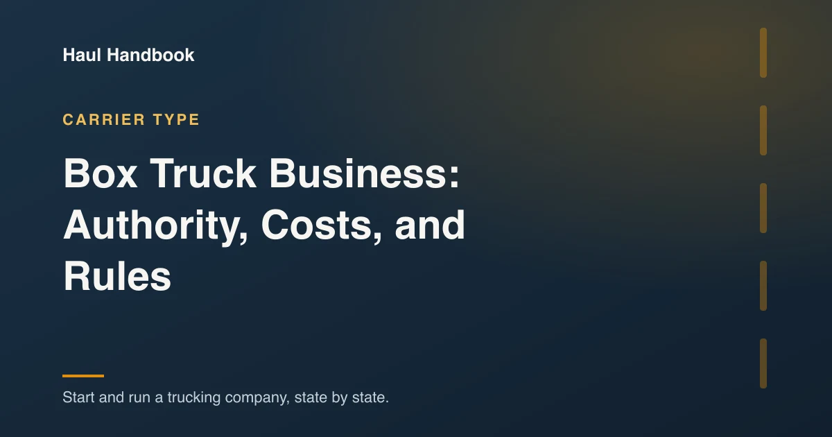 Cover image: box truck business authority and compliance hub
