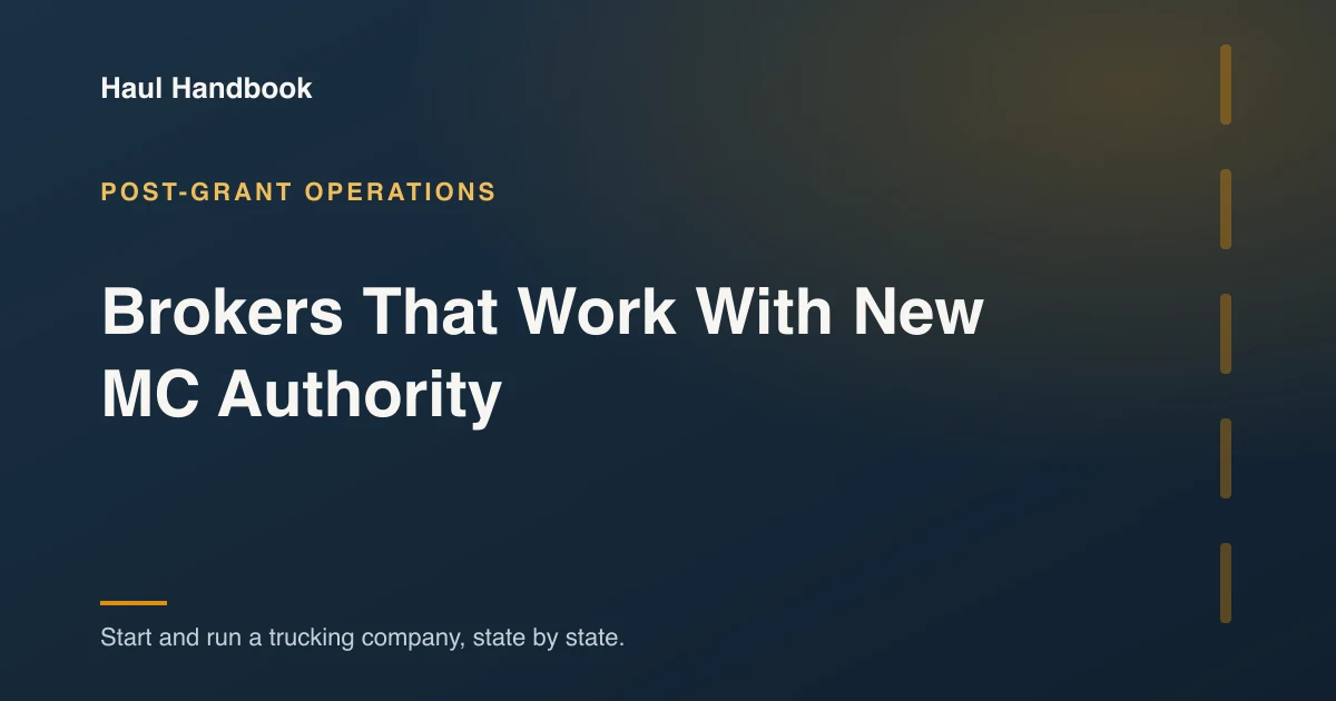 Cover image: freight brokers that set up a new MC authority and the minimums they publish
