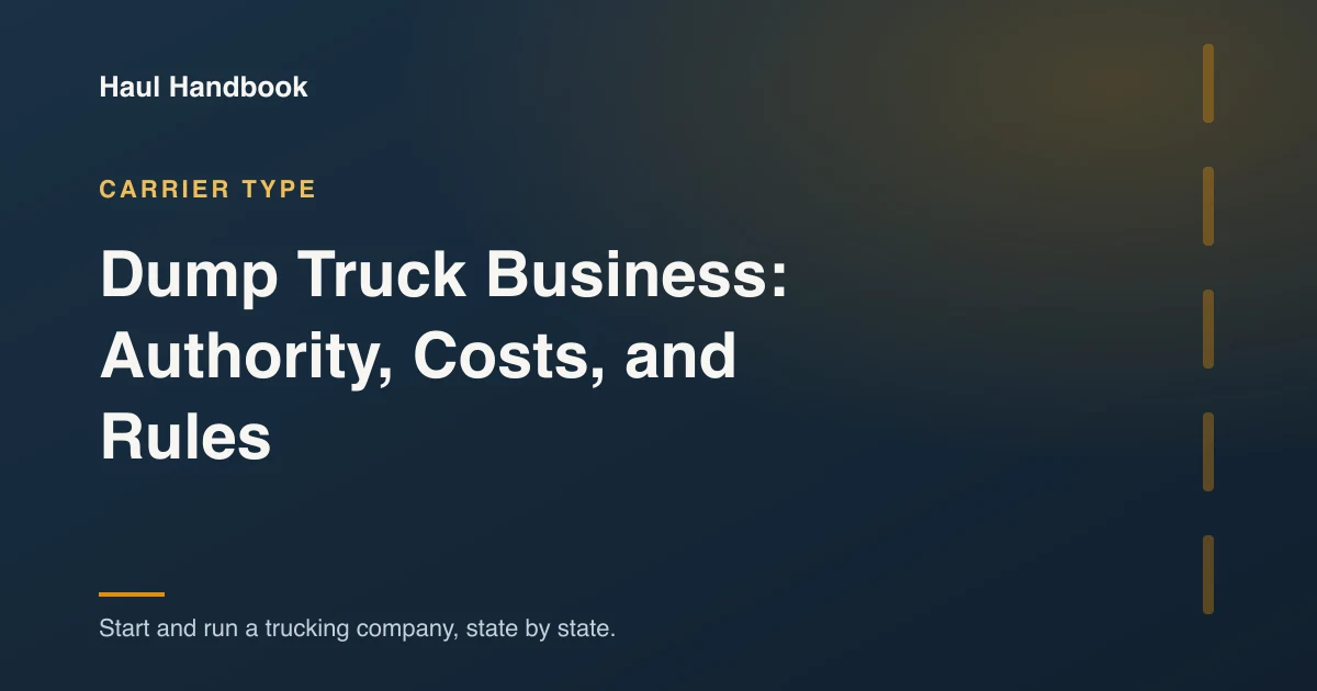Cover image: dump truck business authority and compliance hub
