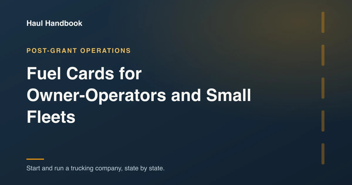 Cover image: fuel card programs for owner-operators and small fleets