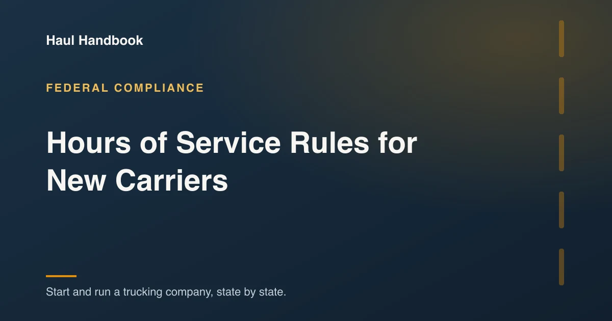 Cover image: the federal hours of service rules for property carriers