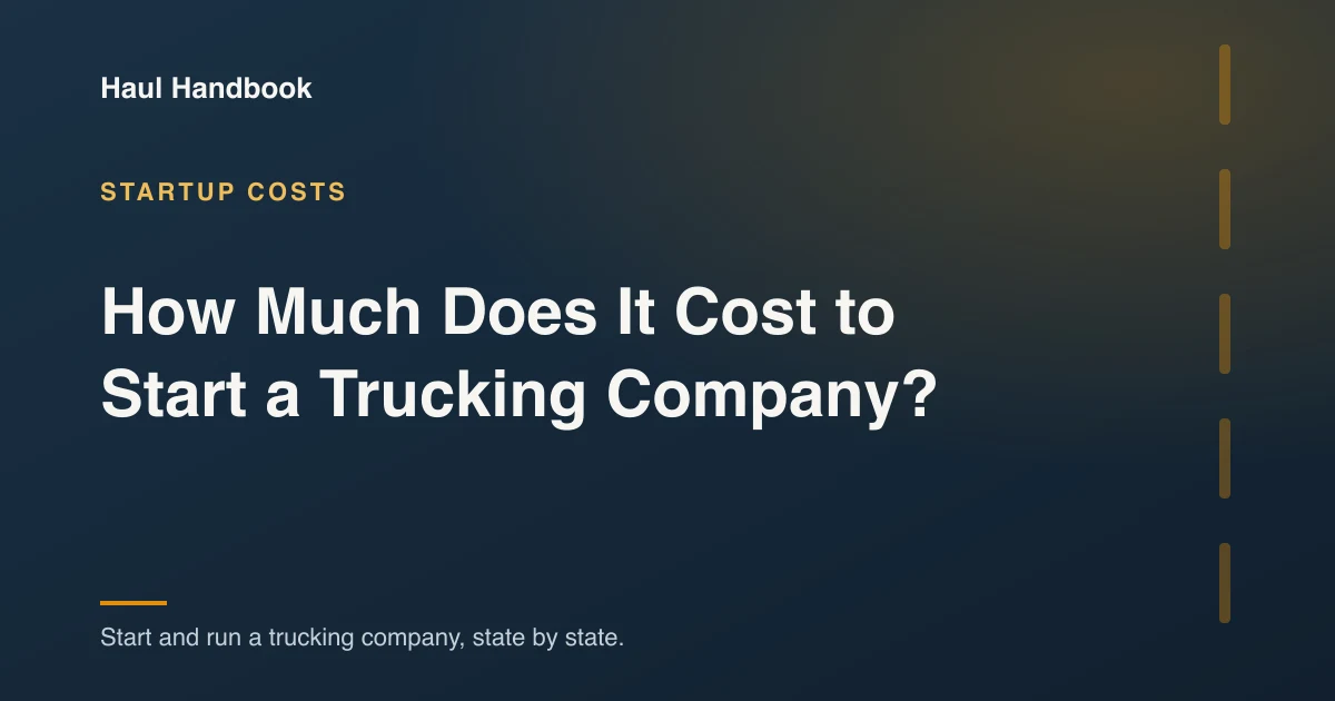 Cover image: itemized startup costs for a new trucking company