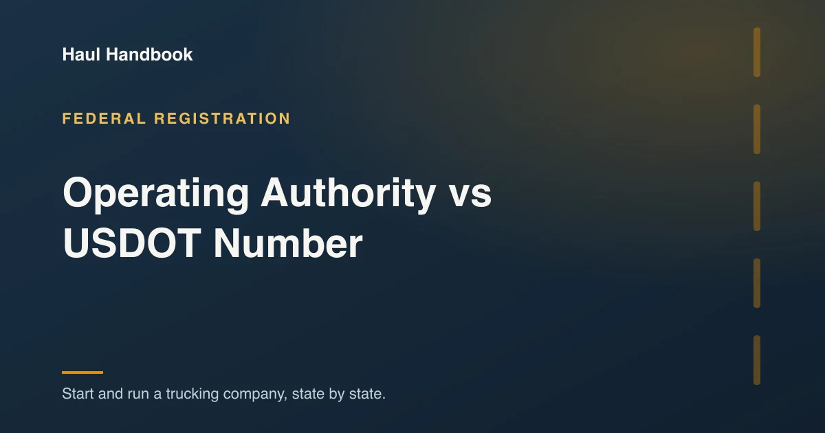 Cover image: operating authority compared with the USDOT number