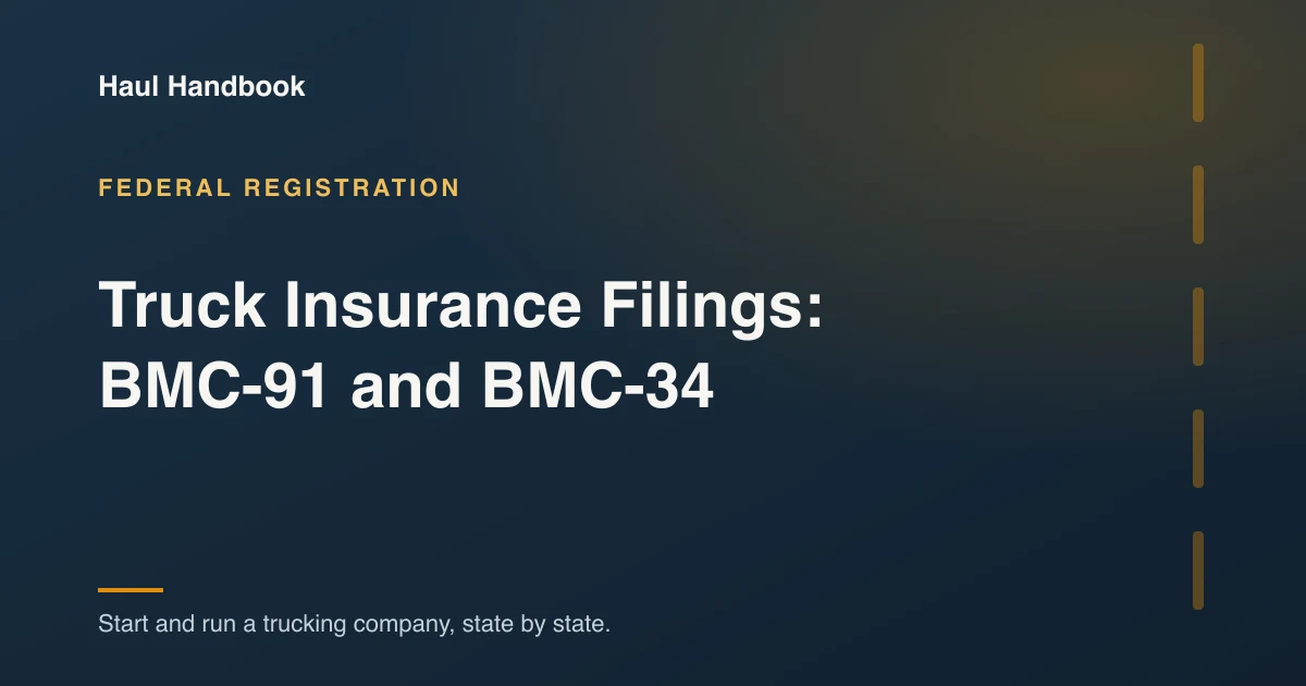 Cover image: BMC-91 and BMC-34 insurance filings for motor carriers