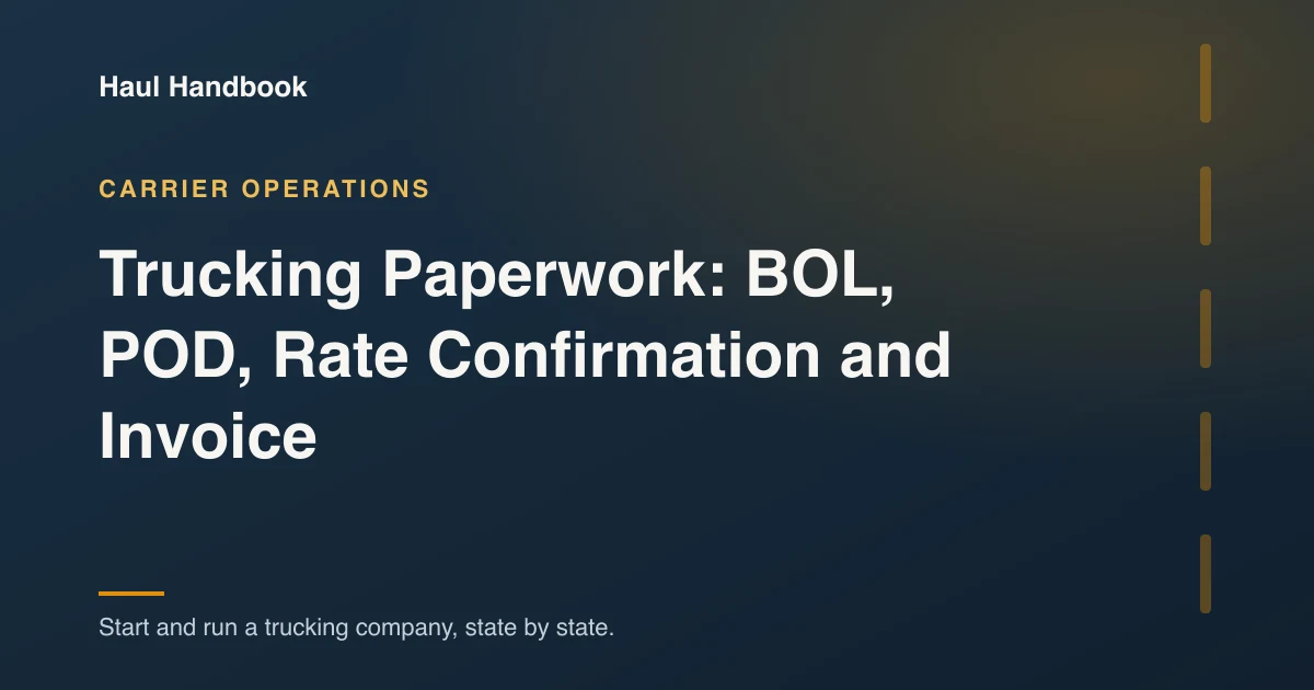 Cover: Trucking Paperwork: BOL, POD, Rate Confirmation and Invoice